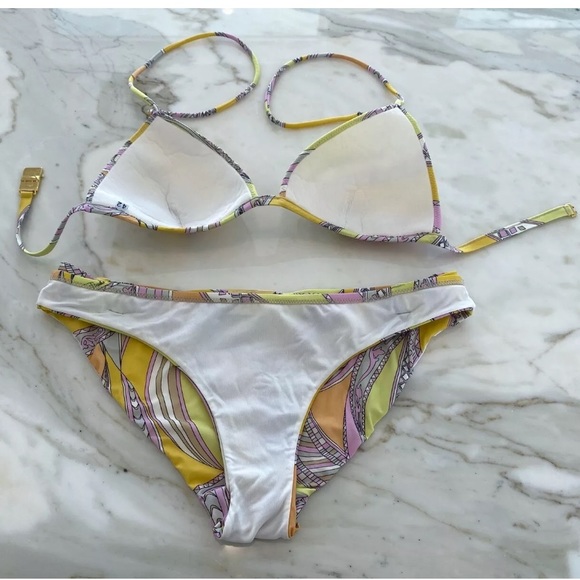 EMILIO PUCCI YELLOW MULTI BIKINI SIZE IT 42 / US 8 - Picture 7 of 12